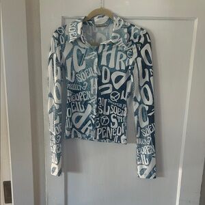 The Open Product Soleil denim graphic  Long Sleeve Shirt Korea 90s Y2K